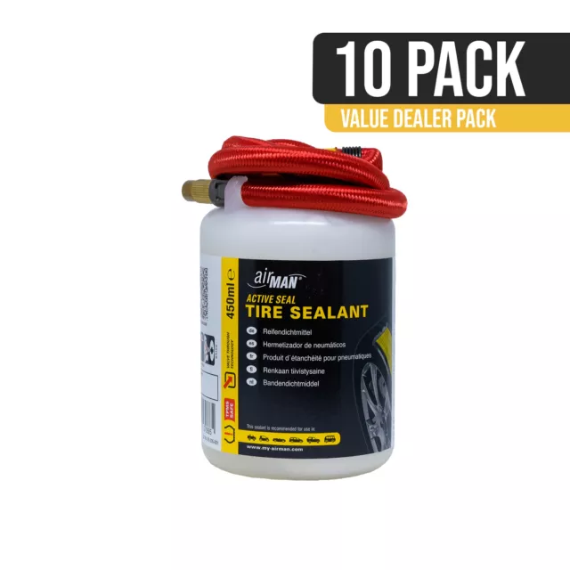 AirMan Universal Tyre Sealant - 450ml Valve Through System - 10 PACK TRADE DISC