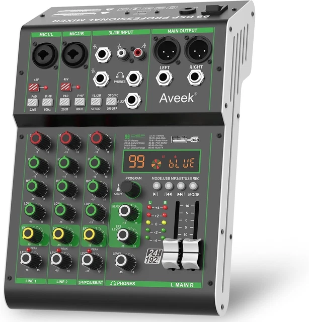 Table de mixage professionnelle - ESTINK - Bluetooth - Écran LCD