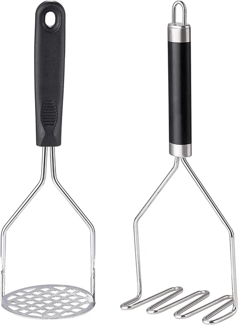 2PCS Potato Masher,  Heavy Duty Stainless Steel Mashed Potatoes Masher, Masher K