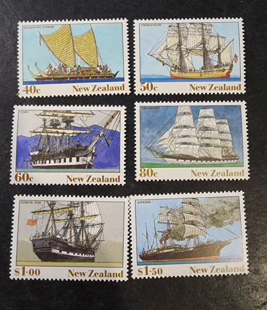N. Zealand  1990 Heritage The Ships  set MUH  E13