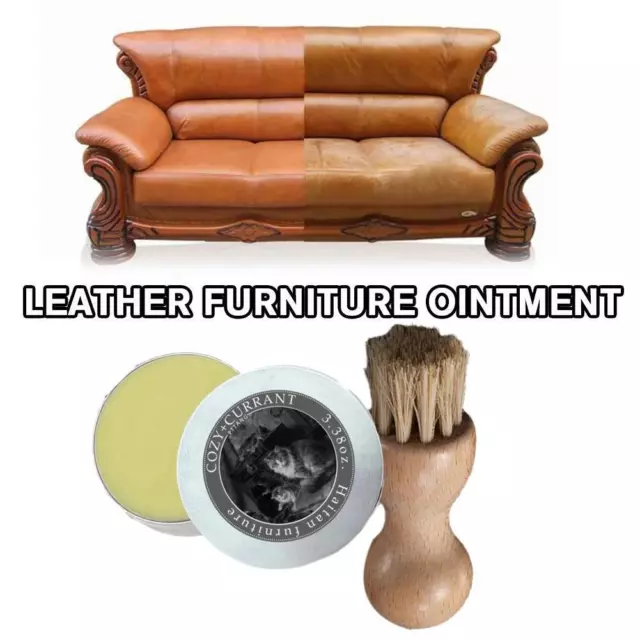 Wise Owl Furniture Salve for Leather Salve Leather with Boar Bristl Brush Bundle