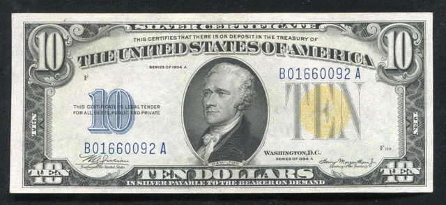 Fr. 2309 1934-A $10 “North Africa” Silver Certificate Note Gem Uncirculated