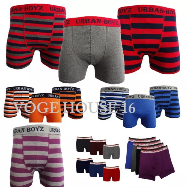 12 x Hombre Niño Urban bozy Calzoncillos Boxers De Algodón Elástico Banda