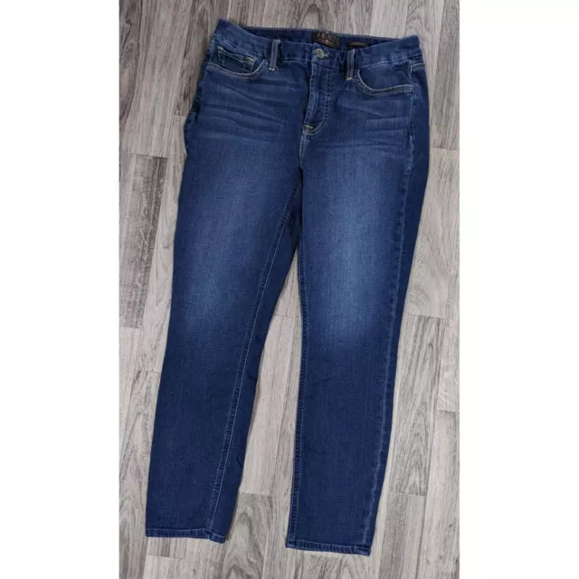 Jen7 By 7 For All Mankind Womens Size 6 Ankle Skinny Whiskered Denim Blue Jeans