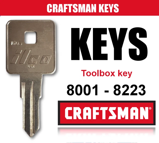 CRAFTSMAN TOOLBOX KEY / Llaves / Cut by keys code / key code Series ...