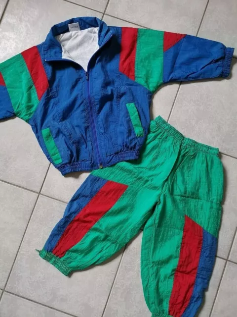Tuta da jogging vintage retrò giacca + pantaloni NUOVA taglia 104