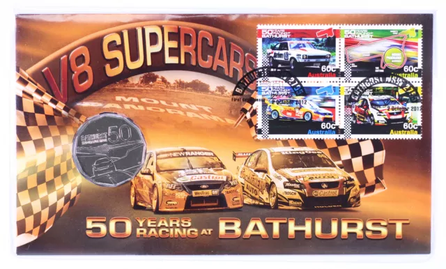 2013 Australian 50c - 50 Years of Racing at Bathurst - VR Supercars PNC D3-1555