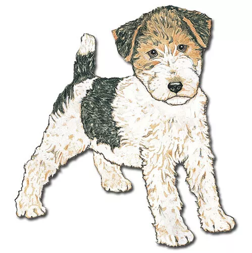 Fox Terrier Wire Magnet Wooden