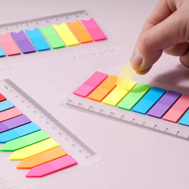 600 Pages Translucent Sticky Index Tabs Fluorescent Page Markers Arrow Flag Tabs 3