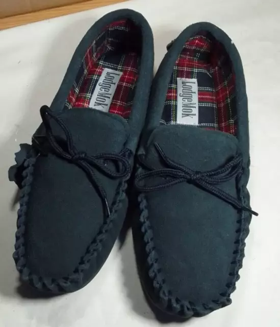 MARKS AND SPENCER Mens Blue Leather Moccasin Slipper UK 11 EU
