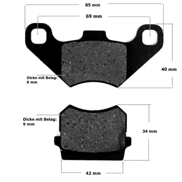 Bremsbeläge Satz 2 Stück  QUAD ATV 50/70/110 BASHAN 200/250 ccm neu (Lo.:m13a)