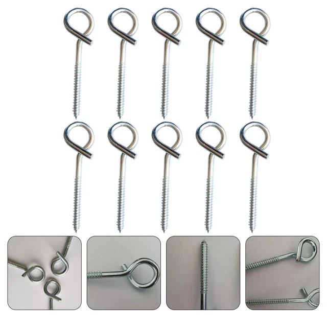 10 Pcs Gancio Ad Anello Occhiello Lag Golfari Filo Vite Di Base