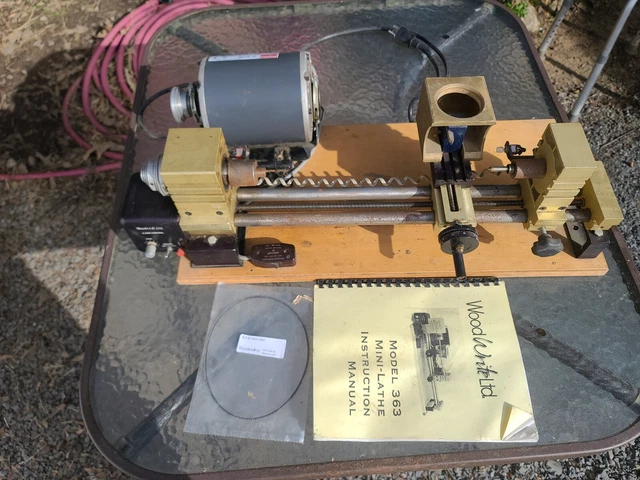 Wood Write Ltd. Model 363 mini Wood Lathe Dayton 6K778G MOTOR RUNS GREAT
