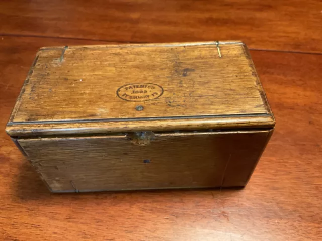 Vintage Singer Sewing Puzzle Box Hinged Roll-Up Patented February 19, 1889