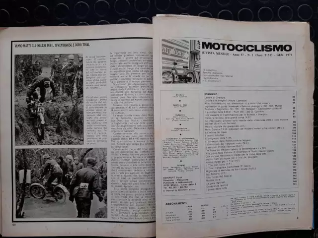 Motociclismo 1 Gennaio 1971 Kawasaki "Samurai" 250 "Avenger" 350 Muller-Zundapp 2