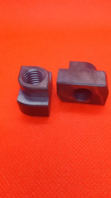 11/16" Blind T Slot Nuts (2pcs). Billet. 90deg Turn. Hardened. 1/2-13 Threads.
