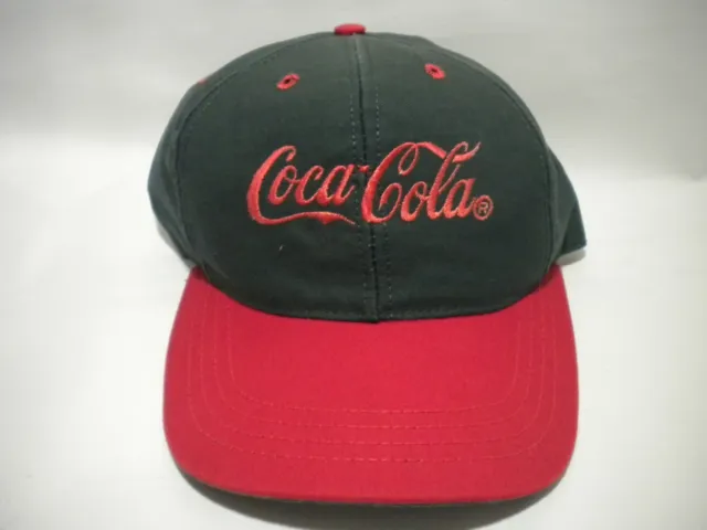 Vintage Coca Cola Script Logo Snapback Green Red Hat Cap Soda Advertising Coke