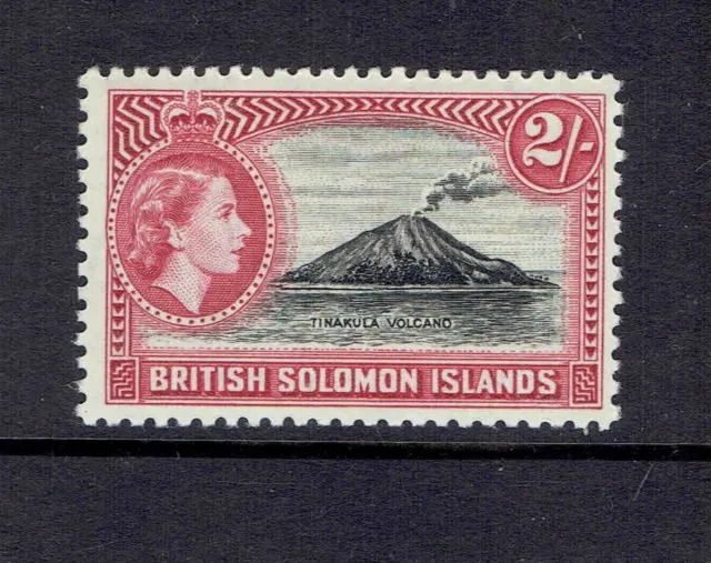 British Solomon 1956-63. SG92 2/-, Tinakula Volcano. Lightly Mounted Mint