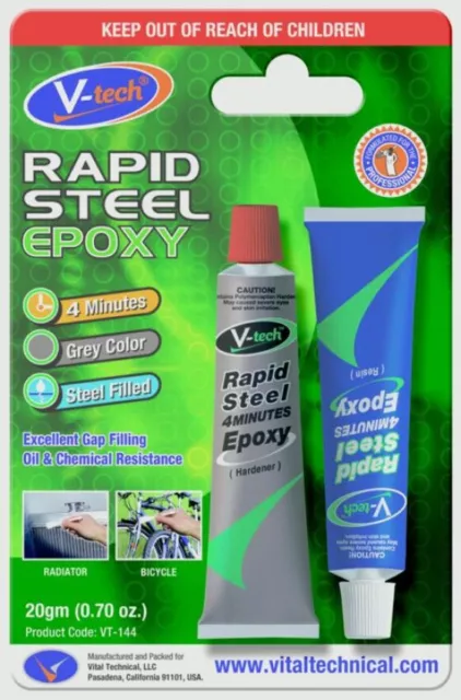 Rapid Steel Epoxy Putty Adhesive Metal Weld Glue Bonding Cracks Filler Strong