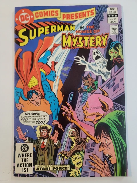 DC Comics Presents #53 VF Superman in The House of Mystery 1982 prev Atari Force