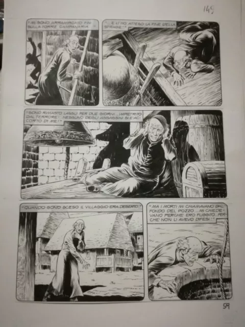 Tavola originale di Zagor fumetto Oscure Presenze pag 59