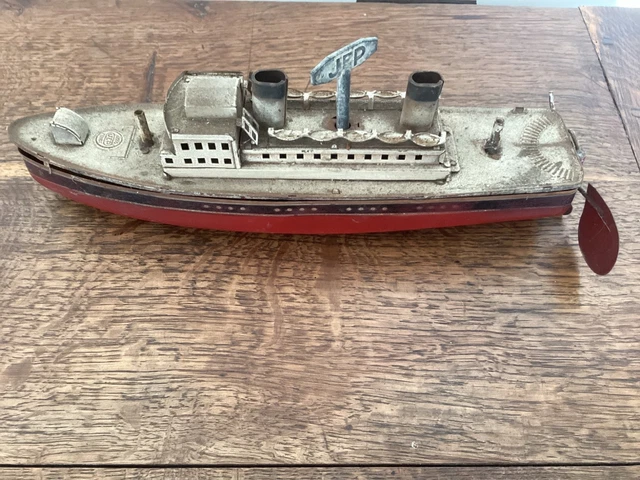 JOUET ANCIEN EN Tôle Bateau Navire Paquebot New York 60 cm No Jep Bing Marklin EUR 89,00 - FR