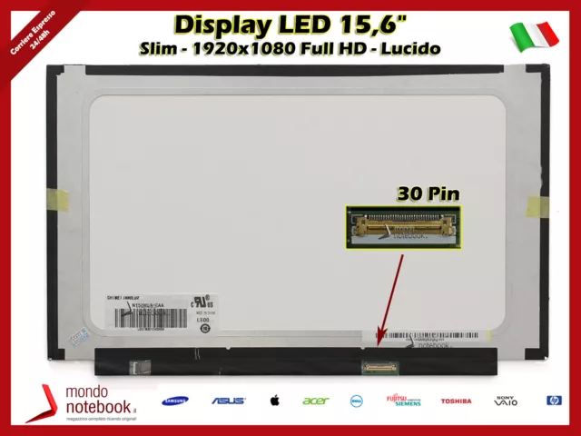 Affichage LED 15,6 " (1920x1080) FHD 30 Broches Dx (Brillant) IPS - Pas Support