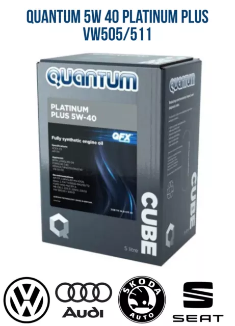 Quantum Platinum Plus 5W-40 Oil 5 Litres Vw/Audi/Seat/Skoda 505/511 Pd/Tsi/Tfsi