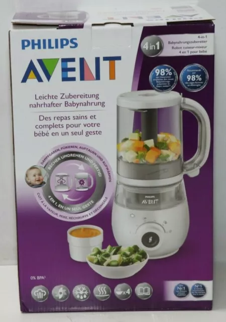 Philips Avent 4-in-1-Babynahrungszubereiter SCF883/01,Dampfgaren&Mixen,gebraucht