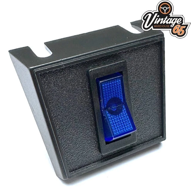 CLASSIC CAR 12V 20A Blue Illuminated On Off Rocker Switch with Mounting ...