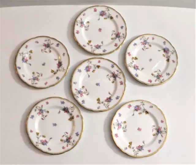 Royal Stafford Violets Pompadour 6 Bone China Bread & Butter Plates