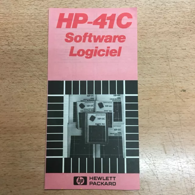 rare catalogue Calculatrice Hewlett Packard HP-41 Software Logiciel calculator