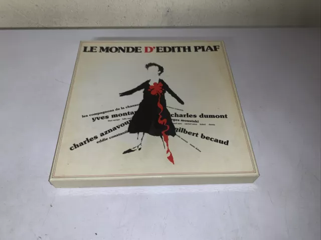 coffret le monde d'Edith Piaf yves montand 9 disques vinyl eddie constantine 33T