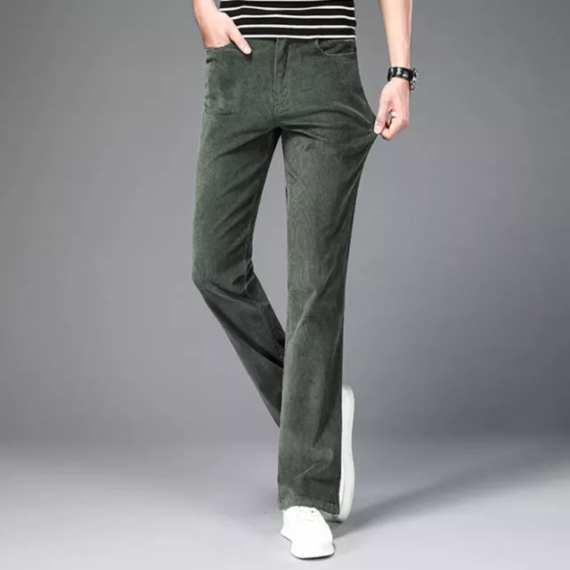 MEN RETRO 60S 70s Corduroy Bell Bottom Flared Pants Bootcut Trousers ...