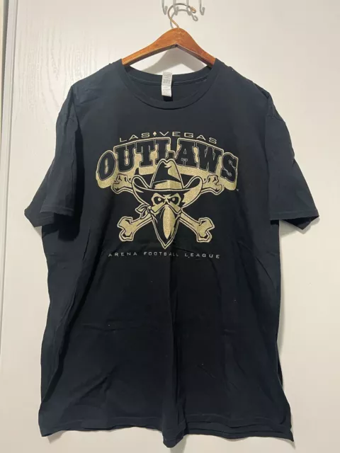 XFL Football 90s Las Vegas Outlaws Black T Shirt Size 2XL