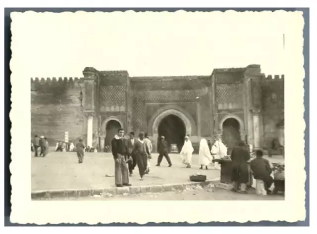 Maroc, Meknès (مكناس), Porte Bab El Mansour  Vintage silver print.  Tirage arg