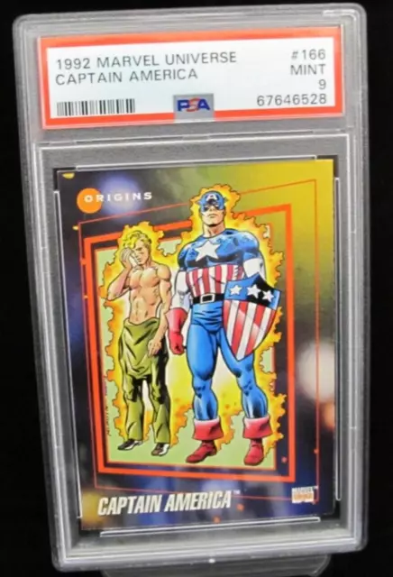 1992 Marvel Universe Origins #166 Captain America PSA 9 Mint MCU