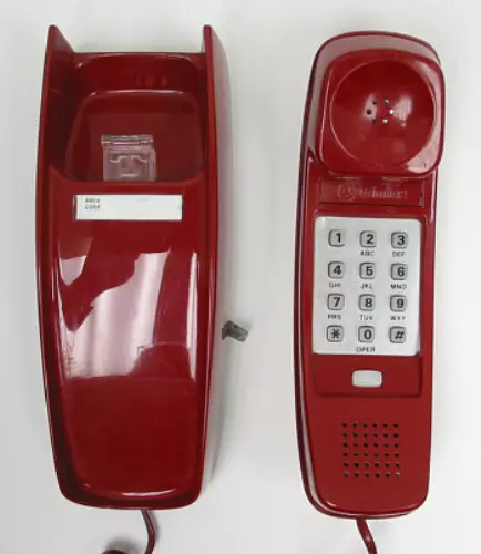 Teléfono de pared Red Western eléctrico Trimline TouchTone - restauración completa