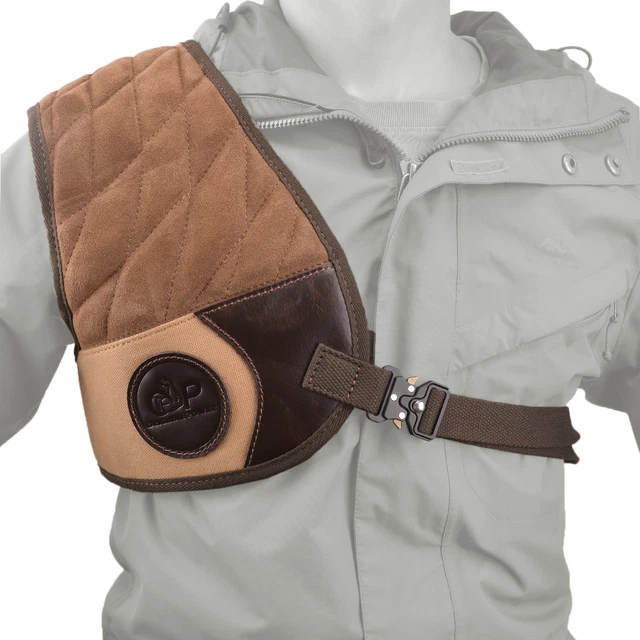 UK ADJUSTABLE RIFLE Shotgun Recoil Reducer Shoot Shoulder Pad Leather