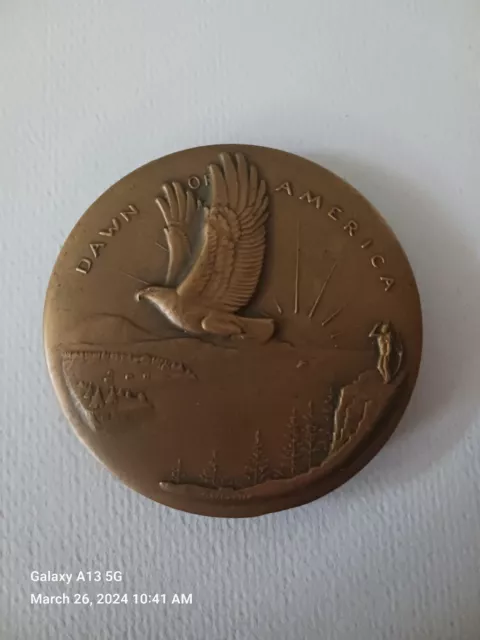 Maine Sesquicentennial Bronze Medallion-Medallic Art Co.G.W. Carter.1970. 2.5".