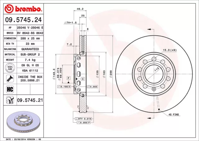 KIT DISCHI + PASTIGLIE FRENO BREMBO AUDI A4 Avant (8ED, B7) 2.0 TDI 103KW ANT 2