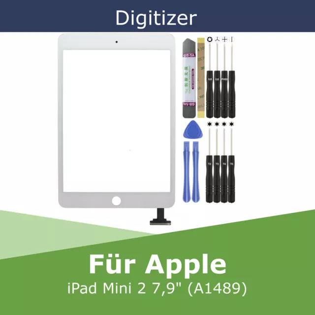 Digitizer für Apple iPad Mini 2 A1489 Weiß 7,9" Touchscreen Glas Display Scheibe