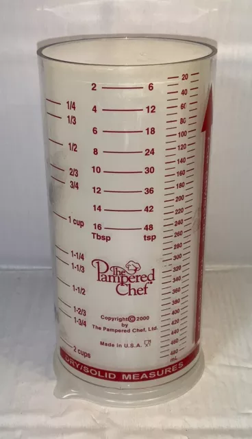 Measure-All Pampered Chef Dry Liquid Plastic Slide Measuring Cup 16 fl oz 2 Cup