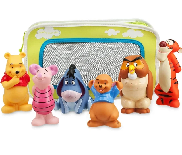 Disney Store Winnie the Pooh and Friends Bath Toys for Baby - In Tub Bag NWT