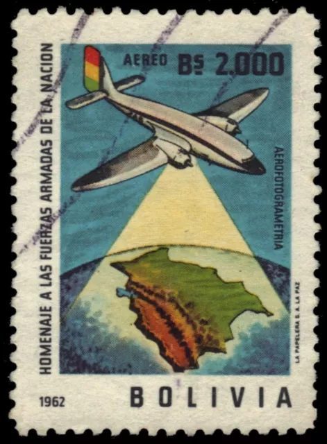 BOLIVIA C243 - National Armed Forces "Airplane over Map" (pb20610)