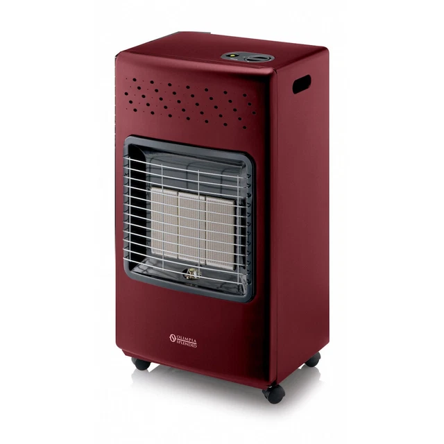 Stufa A Gas VINCO 4.2KW Bordeaux - Per Riscaldare Ambienti Fino A 80m², Sicurezza Antiribaltamento, Accensione Piezoelettrica