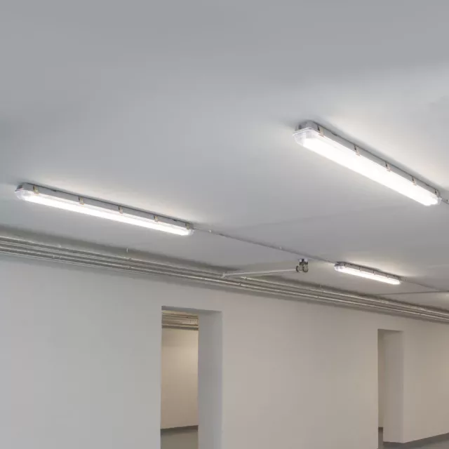 2x plafonniers à LED humides - lampe de pièce humide lumière sous-sol  atelier garage blanc froid 4320lm 36 watts, ETC Shop: lampes, mobilier,  technologie. Tout d'une source.