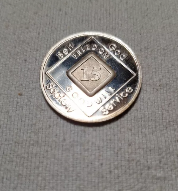 VTG 1991 NA 15 Year Narcotics Anonymous Anniversary Coin Medallion ...