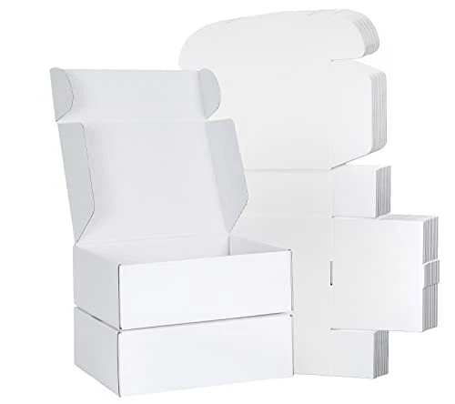 Shipping Boxes 12x9x4, 20 PACK White Corrugated Cardboard Mailer Boxes, Medium