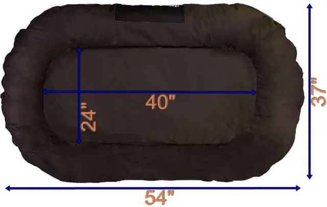 XXL Extra Large Durable Bolster Pet Dog Bed Waterproof Oxford Cover 54X37" Brown 3